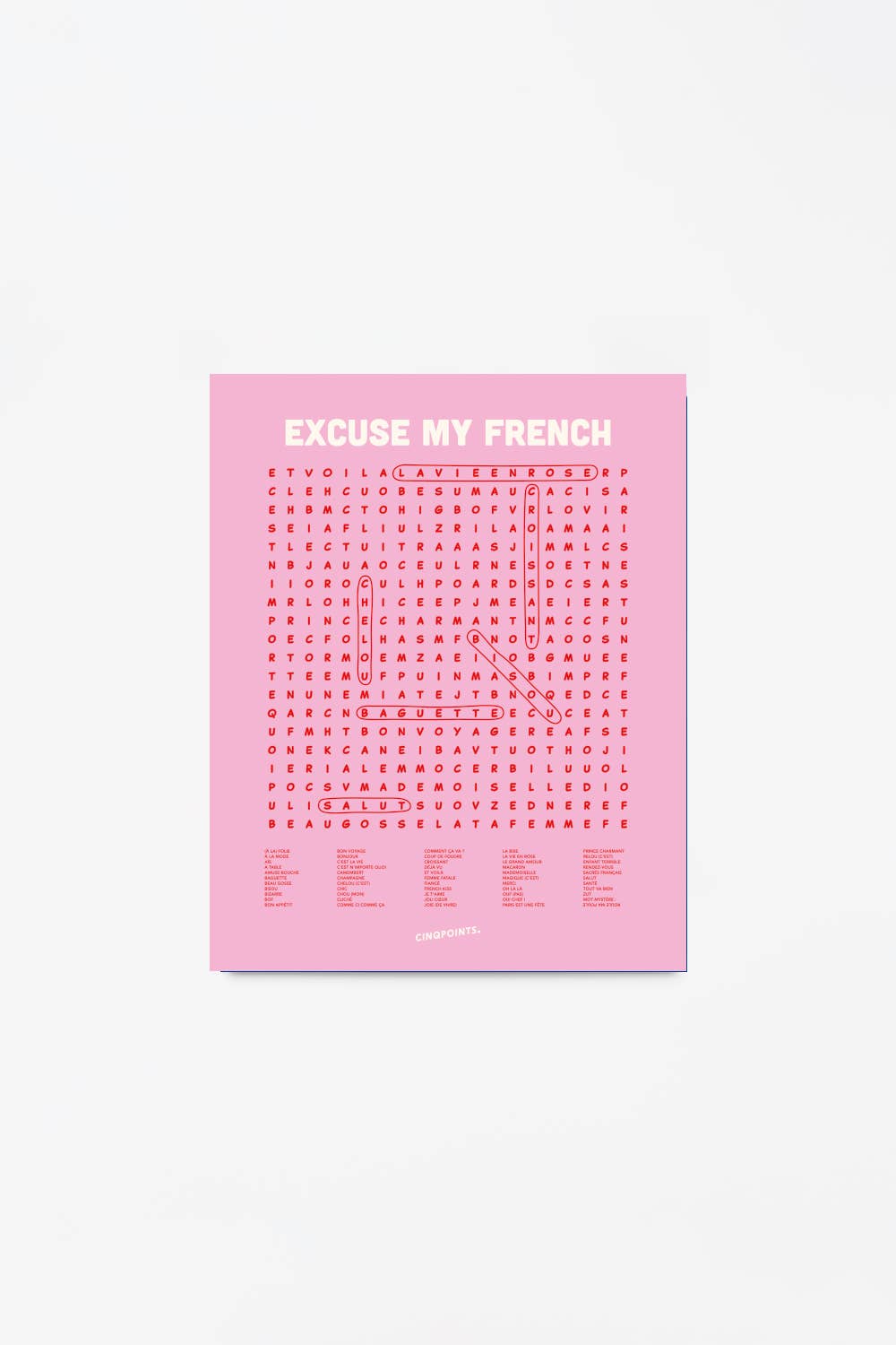 Poster French Word Search Decorative Christmas Gift: Black / 30x40 cm