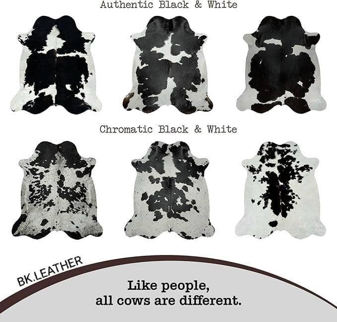 Tricolour Real Cowhide Rug: Cow Fur Area Rug: Brown & White / XXL (30-34 Sq.ft)