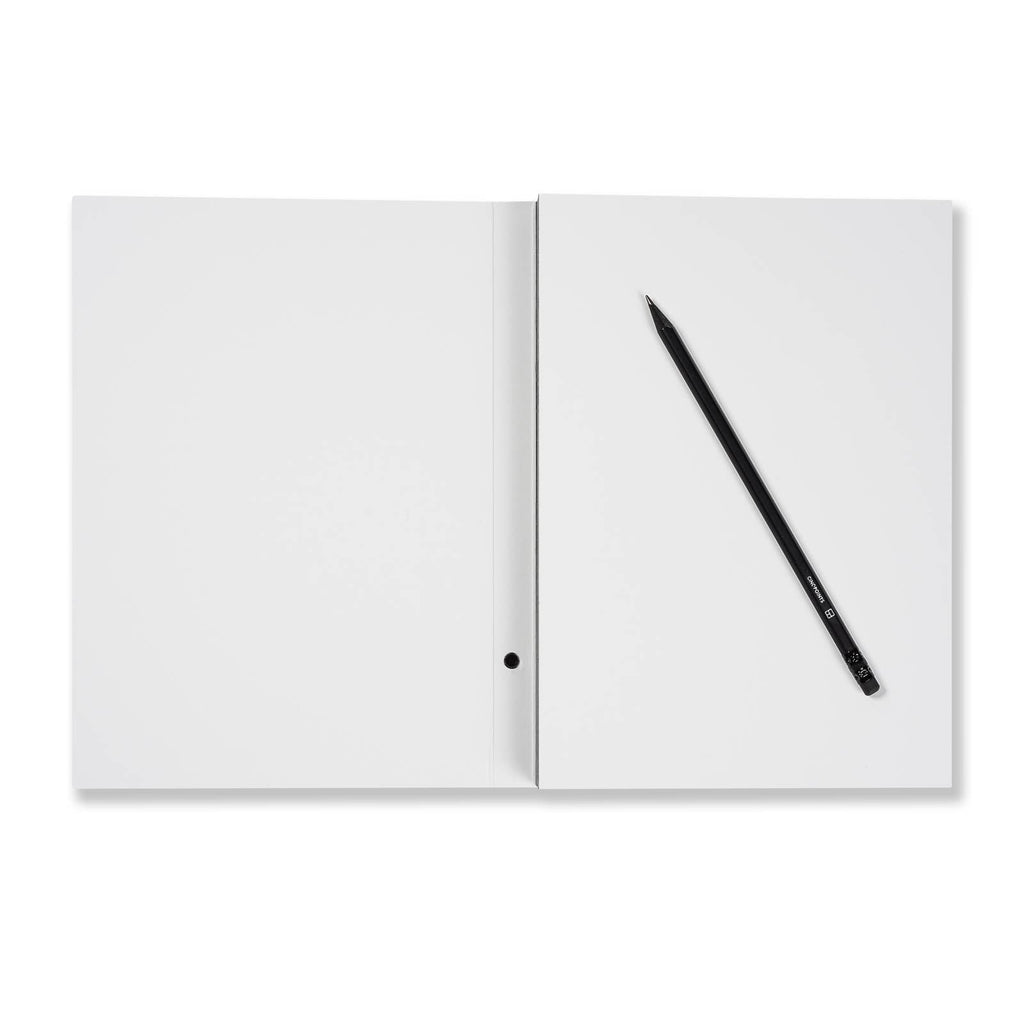 Cinqpoints Archiwhite Sketchbook with white paper and black pen