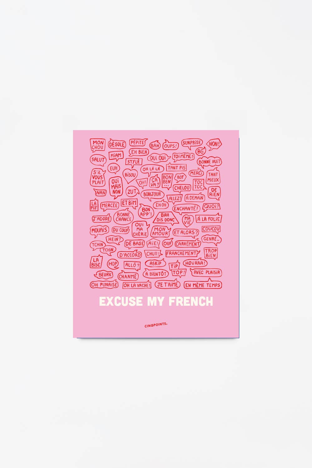 Poster French Words Decorative Christmas Gift Idea: Black / 30x40 cm