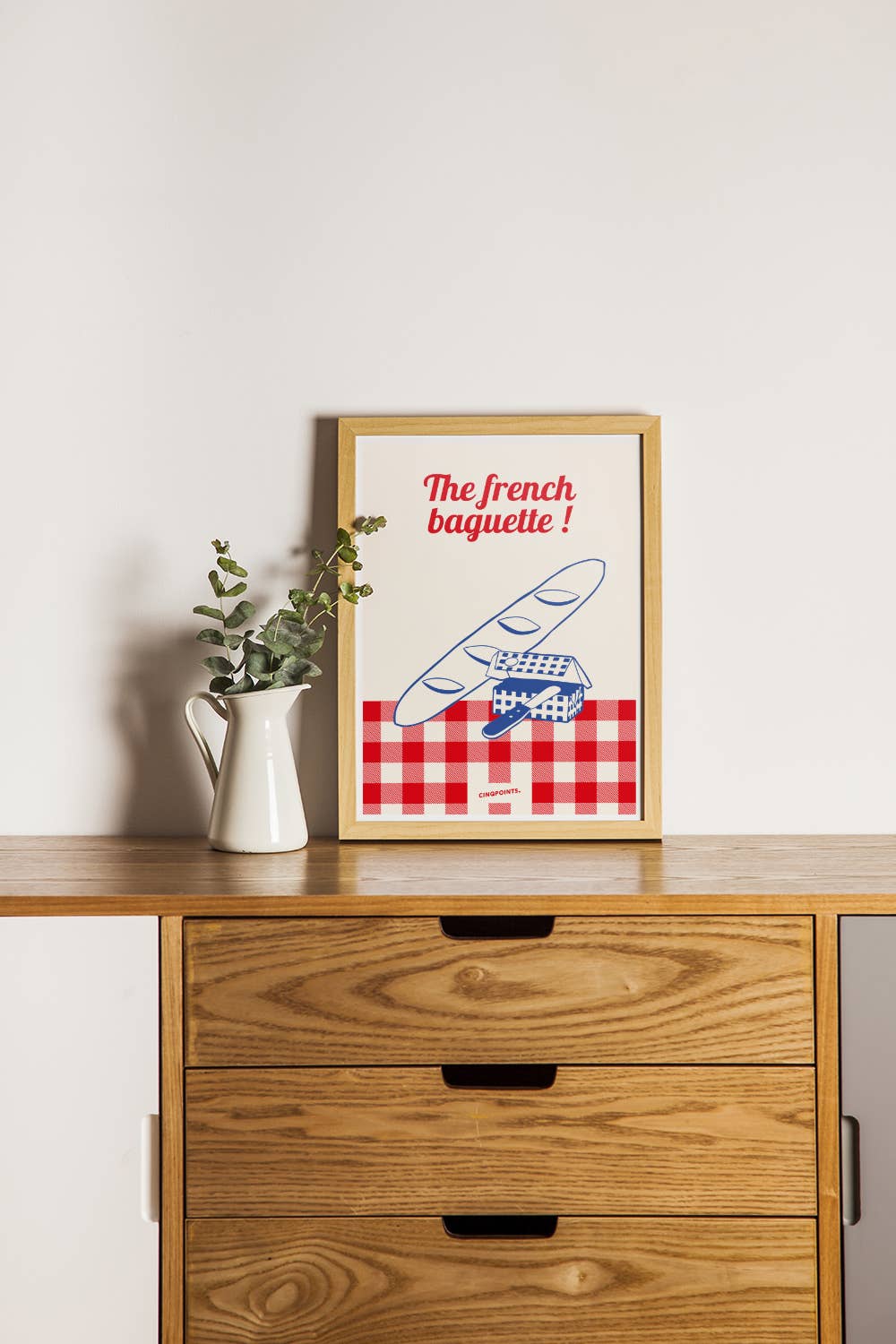 Poster French Baguette Decorative Gift Idea: 40x50 cm