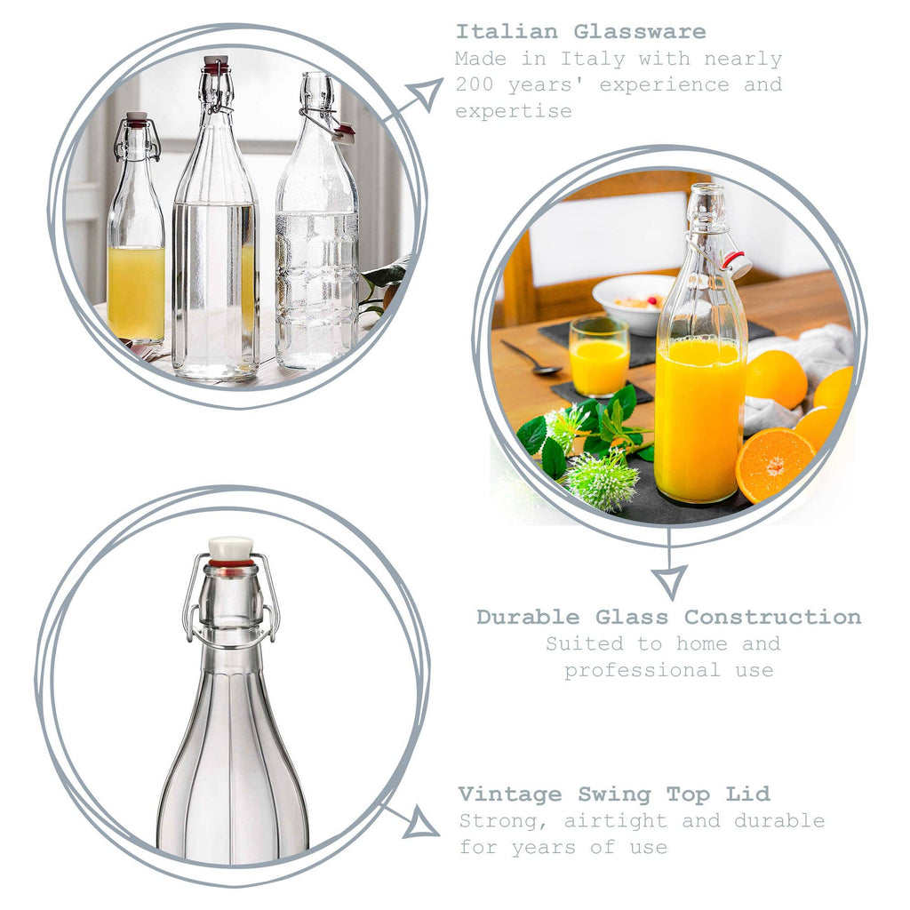 Bormioli Rocco Oxford 1L Wine Water Swing Top Bottle