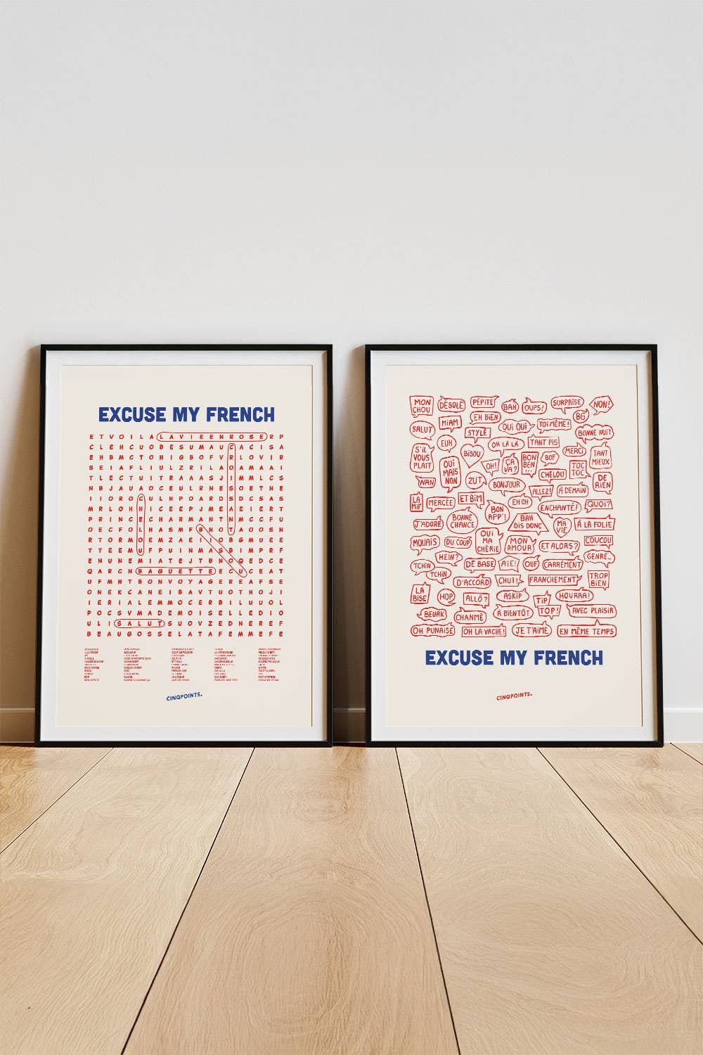 Poster French Word Search Decorative Christmas Gift: Beige / 30x40 cm