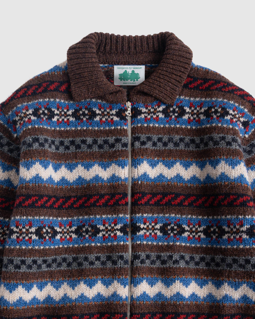 Zipped Cardigan - Brownish