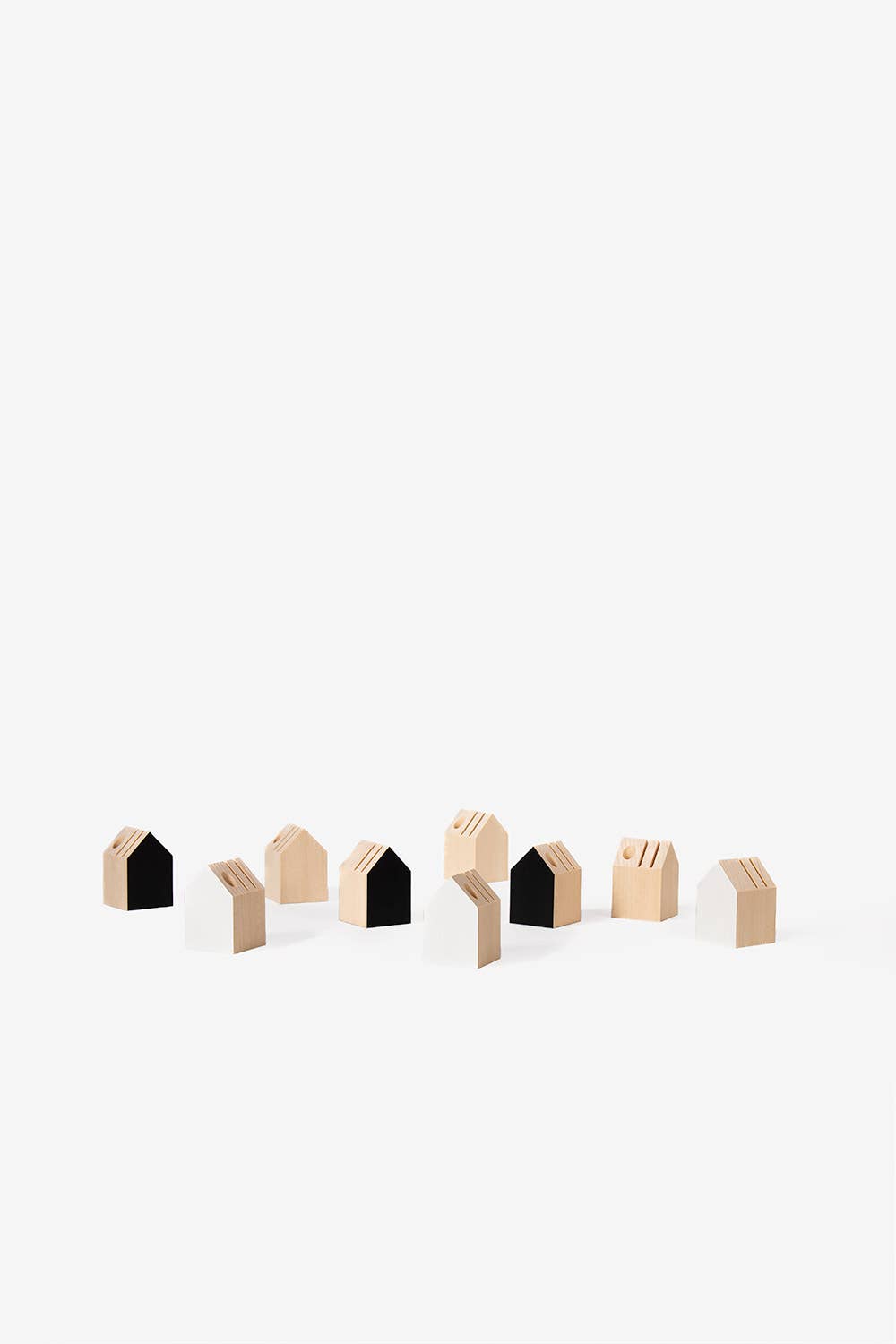 Wooden houses card and pencil holders - Christmas Gift