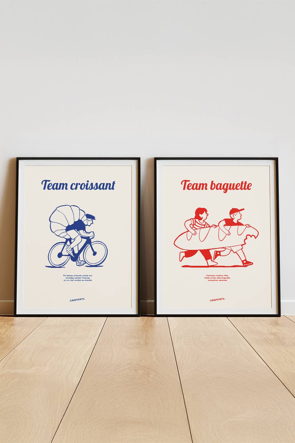 Poster Team Croissant French Design Gift: 40x50 cm