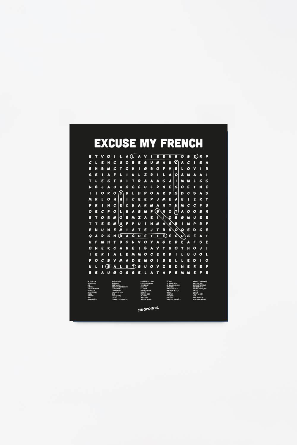 Poster French Word Search Decorative Christmas Gift: Black / 30x40 cm