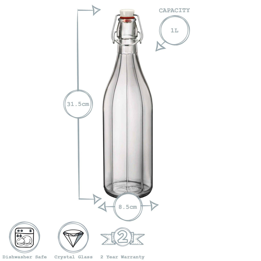 Bormioli Rocco Oxford 1L Wine Water Swing Top Bottle