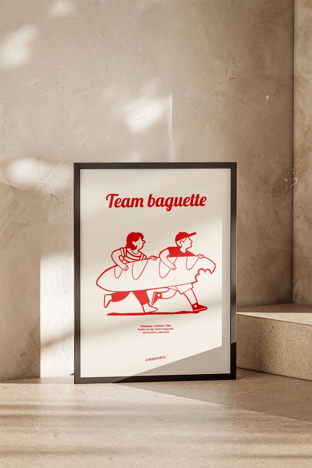 Poster Team Baguette French Design Gift: 30x40 cm