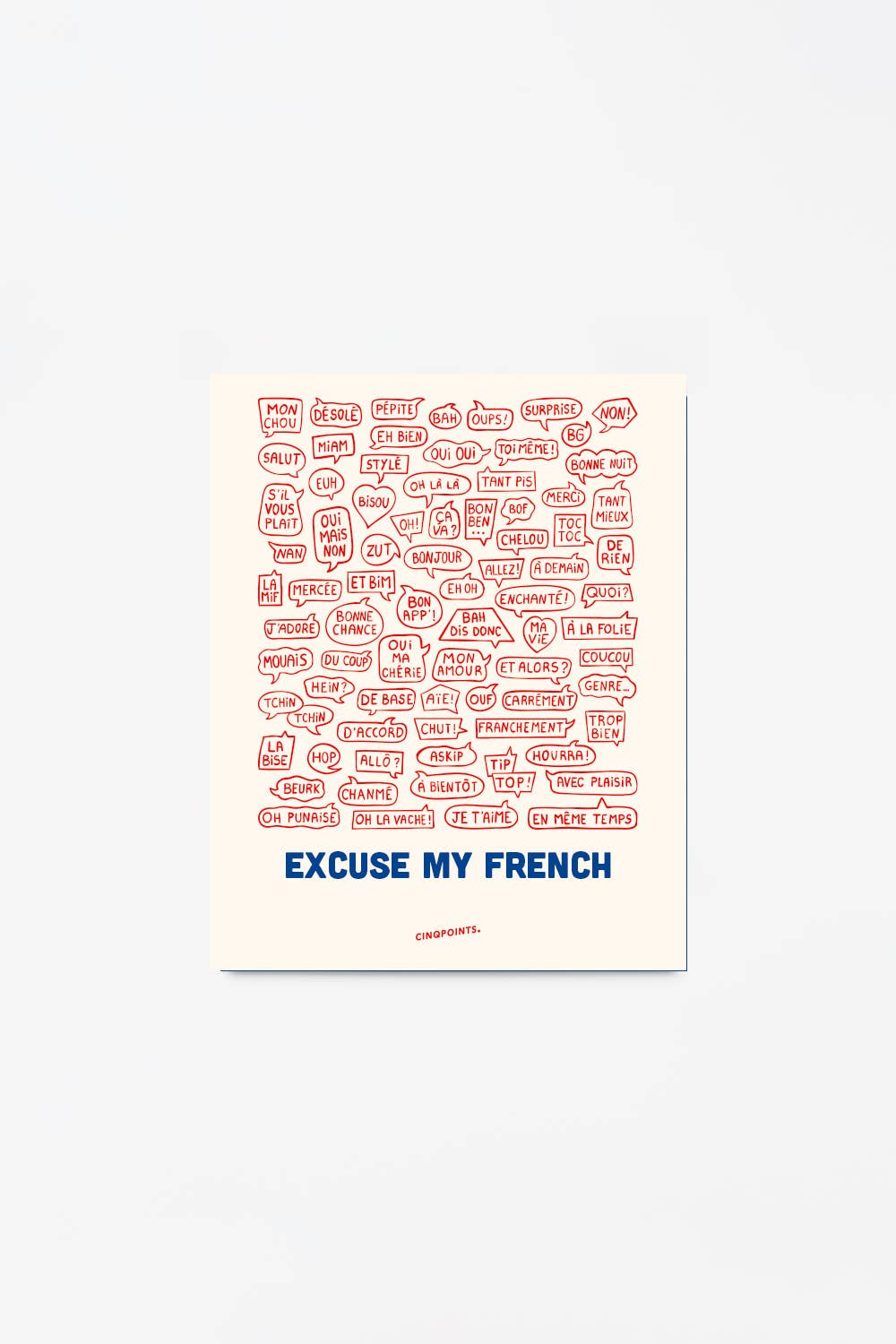 Poster French Words Decorative Christmas Gift Idea: Pink / 40x50 cm