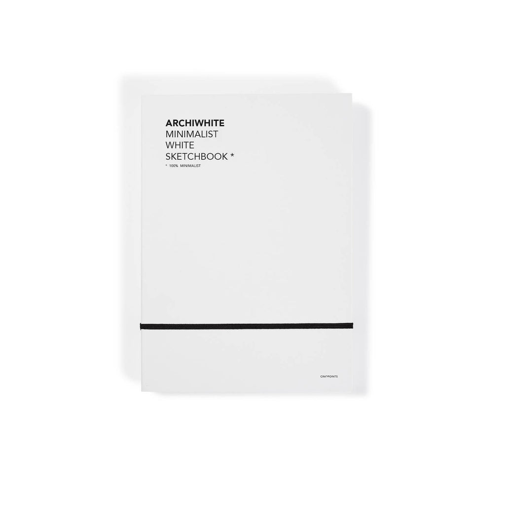 Cinqpoints Archiwhite Sketchbook with white paper and black pen